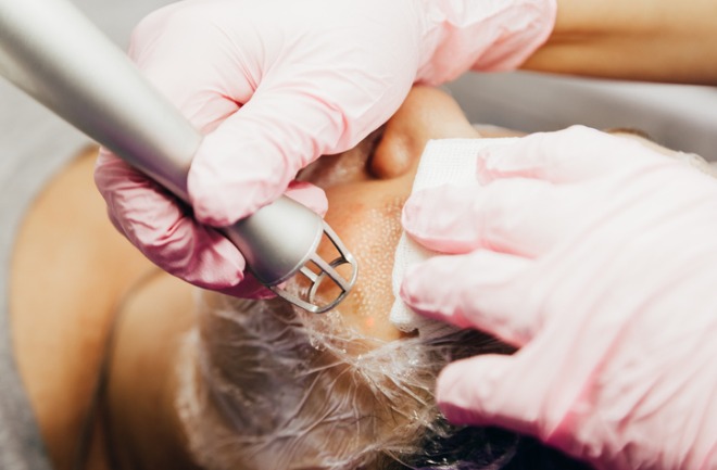conheça os procedimentos faciais mais procurados por quem perdeu peso mulher recebendo procedimentos faciais a base de laser co2